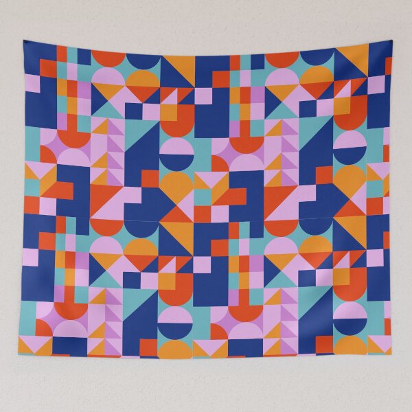 Item preview, abstract background with squares circle triangle designed and sold by UnloveToy10.