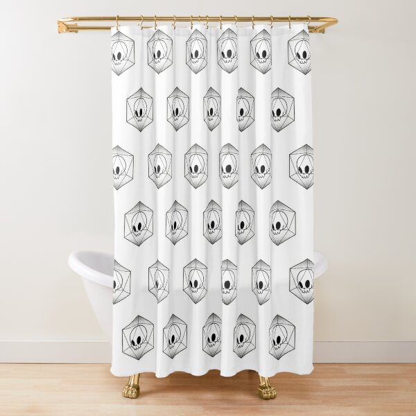D20 Skull Pattern Design Shower Curtain