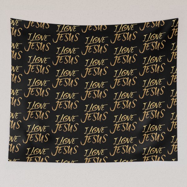 Item preview, I love Jesus in gold foil (image) designed and sold by jazzydevil.