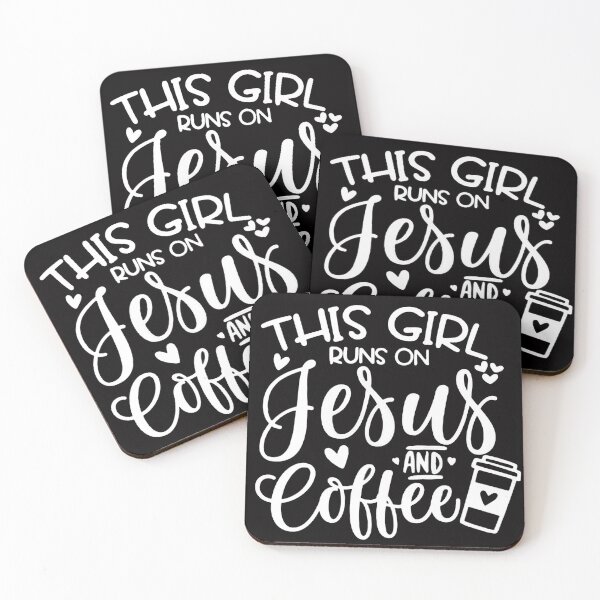 Item preview, This Girl Runs on Jesus and Coffee Love designed and sold by Rowena Jones.