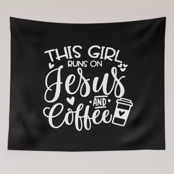 Item preview, This Girl Runs on Jesus and Coffee Love designed and sold by Rowena Jones.