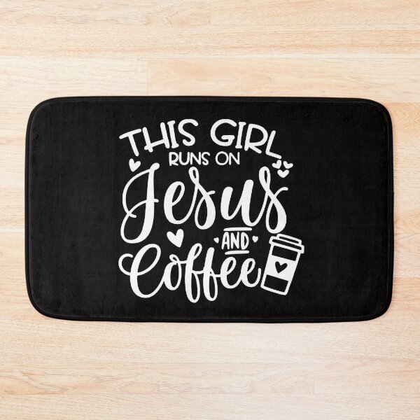 Item preview, This Girl Runs on Jesus and Coffee Love designed and sold by Rowena Jones.