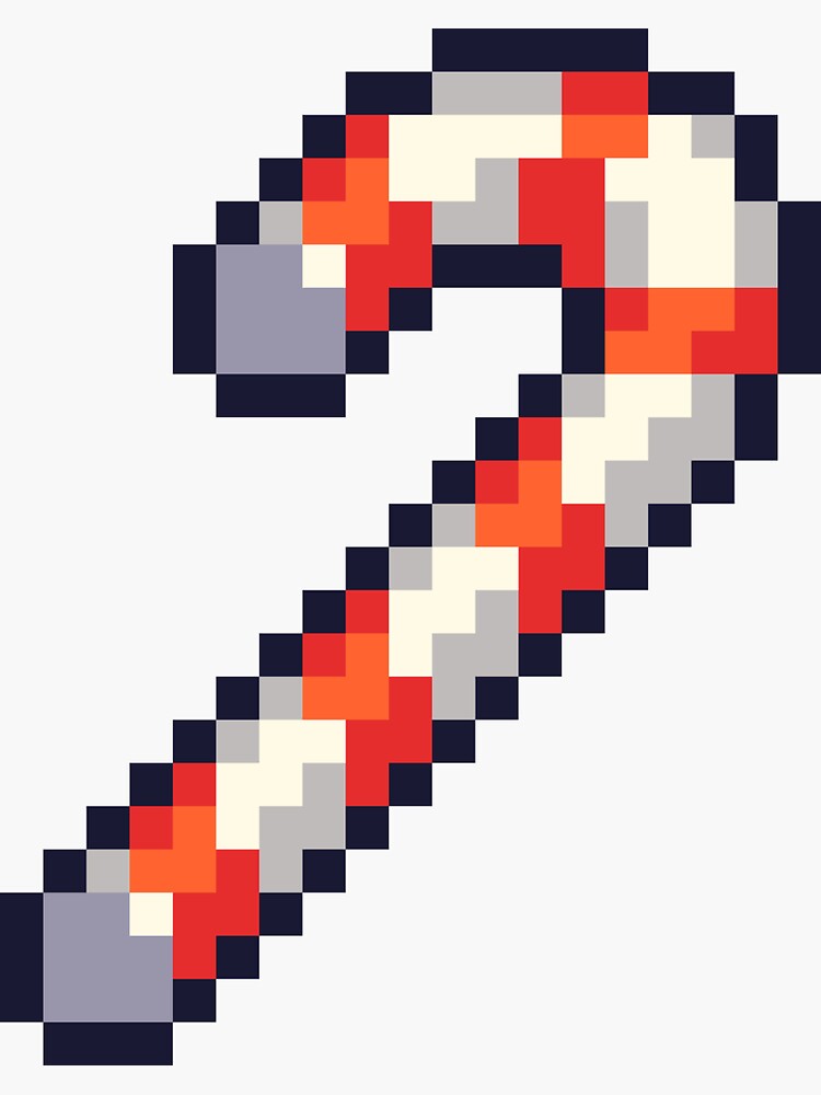 “Pixel Candy Cane” Sticker for Sale by chipdesigns | Redbubble