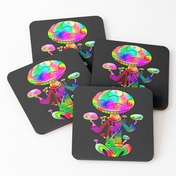 Item preview, Meditating Rainbow Mushroom - Trippy designed and sold by mikeymadness.