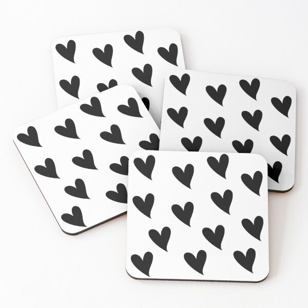 Item preview, Black Hearts on a White Background Geometric Pattern Design designed and sold by rosaliemillen.