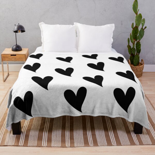 Item preview, Black Hearts on a White Background Geometric Pattern Design designed and sold by rosaliemillen.
