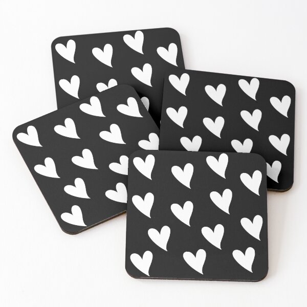 Item preview, White Hearts on a Black Background Design Pattern designed and sold by rosaliemillen.