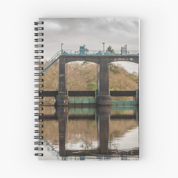 Item preview, Flood gates reflecting on Earlstoun Loch at Earlstound Dam, Water of Ken, Galloway Hydro Electric Scheme, Dalry, Galloway, Scotland designed and sold by SnapTPhotograph.