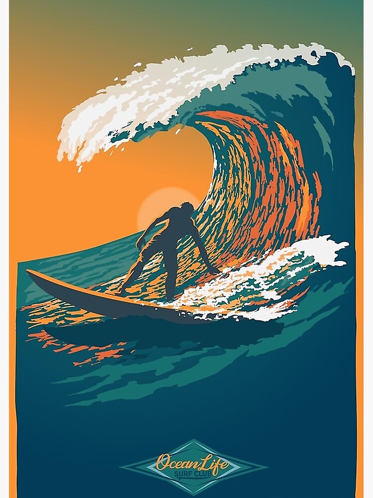 "Ocean Life Surf Club retro surf poster" Poster for Sale by travisbarke