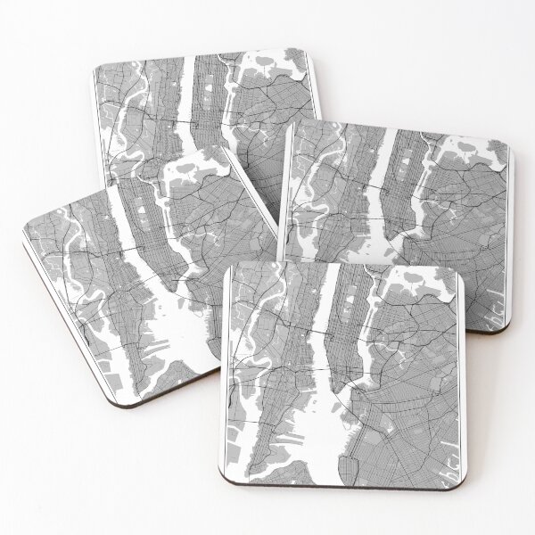 Item preview, New York Map Poster Illustrated Design Black & White Illustration  designed and sold by ZenDesigner.