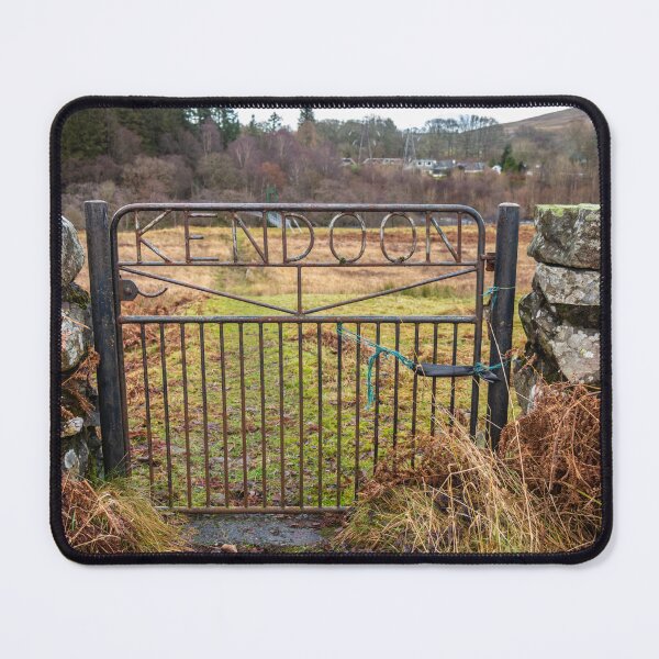 Item preview, Kendoon Gate entrance to the Dundeugh Forest walk over the suspension bridge to Kendoon Power Station, Dumfries and Galloway, Scotland designed and sold by SnapTPhotograph.