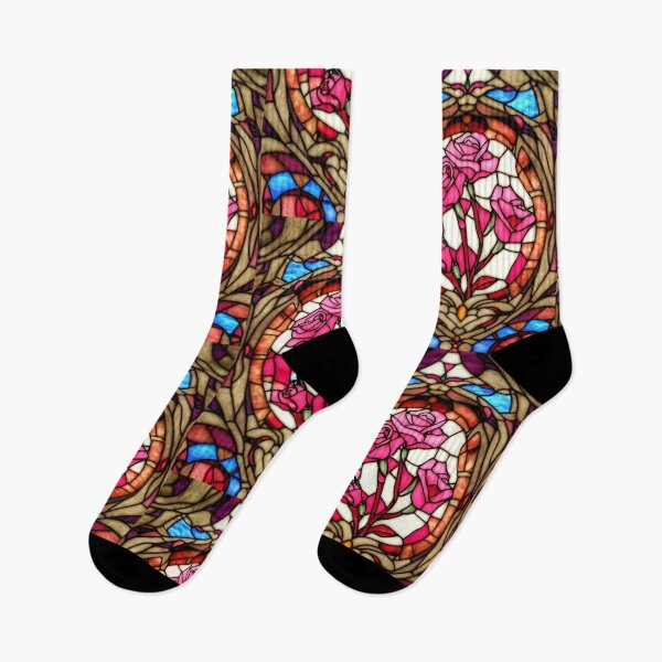 Item preview, Roses In Stained Glass Artwork Design designed and sold by StickerBird.