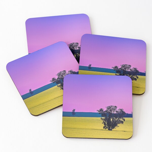 Item preview, Pink sunset over canola field designed and sold by Teniche.