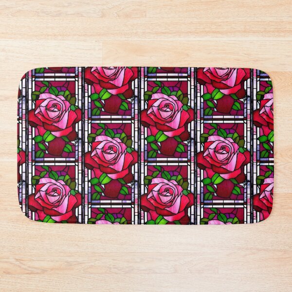 Item preview, Roses In a Stained Glass Artwork Design designed and sold by StickerBird.