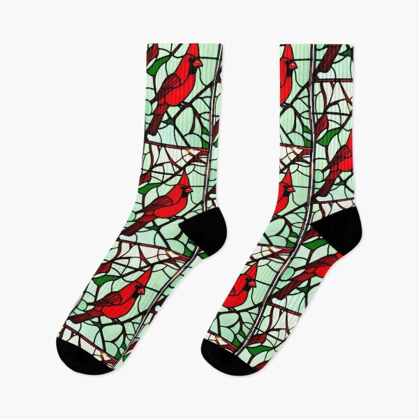 Item preview, Red Cardinal Stained Glass Design Artwork designed and sold by StickerBird.