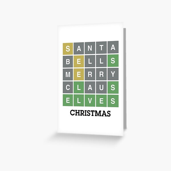Vista previa del artículo con la obra «Funny Wordle Christmas Gift. Santa Bells Merry Claus Elves Christmas», diseñado y vendido por nookworker.