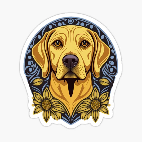 Item preview, Yellow Labrador Retriever with Sunflowers  designed and sold by Deanna Cathcart.