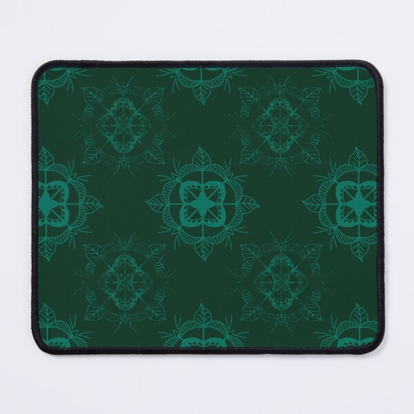 Item preview, Sketchy Flower Mandala Bohemian Folklore Vibes Repetitive Seamless Pattern Black and Green Boho designed and sold by marie-inks.