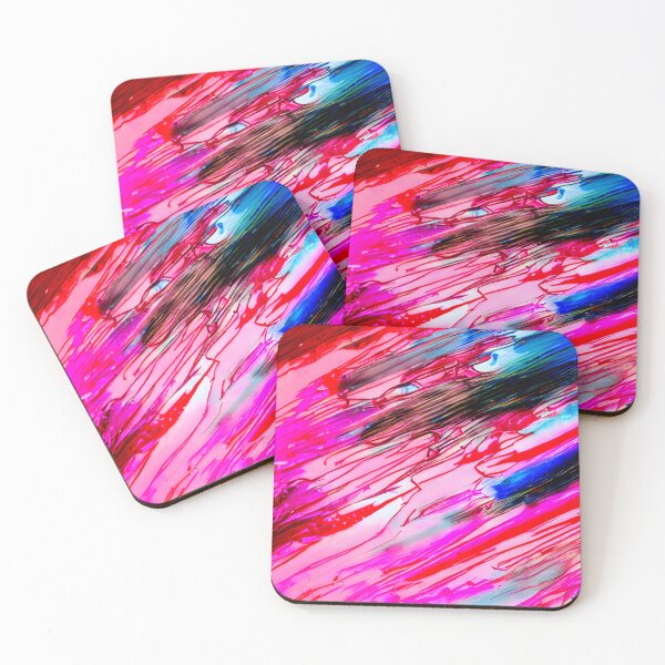 Item preview, thick dense paint pattern knife art - pink blue paint pattern #9 designed and sold by supeart.
