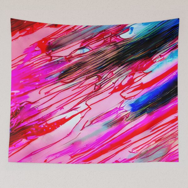 Item preview, thick dense paint pattern knife art - pink blue paint pattern #9 designed and sold by supeart.
