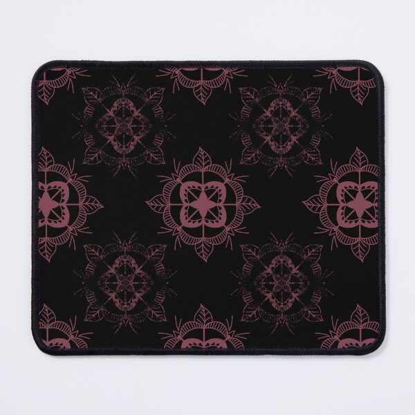 Item preview, Sketchy Flower Mandala Bohemian Folklore Vibes Repetitive Seamless Pattern Black and Pink Boho designed and sold by marie-inks.