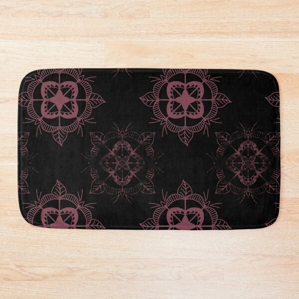 Item preview, Sketchy Flower Mandala Bohemian Folklore Vibes Repetitive Seamless Pattern Black and Pink Boho designed and sold by marie-inks.