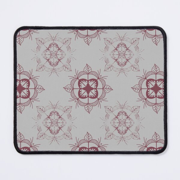 Item preview, Sketchy Flower Mandala Bohemian Folklore Vibes Repetitive Seamless Pattern Grey and Pink Boho designed and sold by marie-inks.