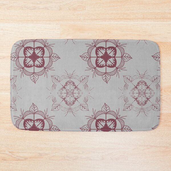 Item preview, Sketchy Flower Mandala Bohemian Folklore Vibes Repetitive Seamless Pattern Grey and Pink Boho designed and sold by marie-inks.