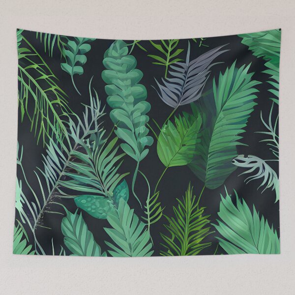 Item preview, Dark tropical green leaf patter #12 designed and sold by supeart.