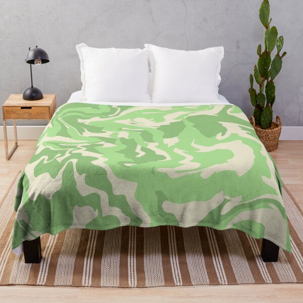 Item preview, Sage green retro liquid swirl pattern designed and sold by ReneMagritteArt.