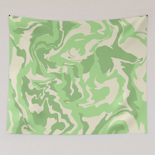 Item preview, Sage green retro liquid swirl pattern designed and sold by ReneMagritteArt.