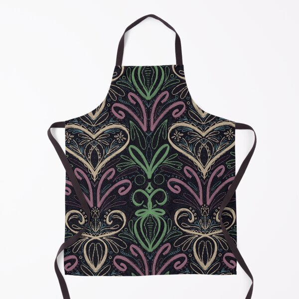 Item preview, Sketchy Folklore floral ornament pastel colours chalk blackboard plants leaves heart tulip symmetrical designed and sold by marie-inks.
