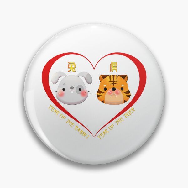 Item preview, Year Of The Rabbit And Year Of The Tiger Couples Cute Chinese Zodiac Animals designed and sold by Karry-Pat.