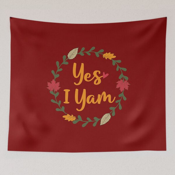Item preview, Yes I Yam Sweet Potato Thanksgiving Couple Cute Gift Floral Design  designed and sold by alenaz.