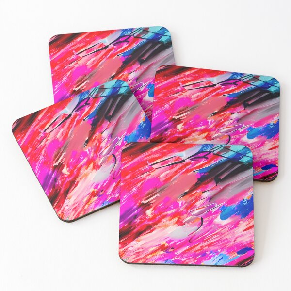Item preview, thick dense paint pattern knife art - pink blue paint pattern #10 designed and sold by supeart.