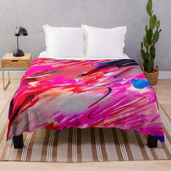 Item preview, thick dense paint pattern knife art - pink blue paint pattern #10 designed and sold by supeart.