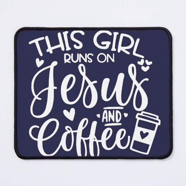 Item preview, This Girl Runs on Jesus and Coffee Hearts designed and sold by Rowena Jones.
