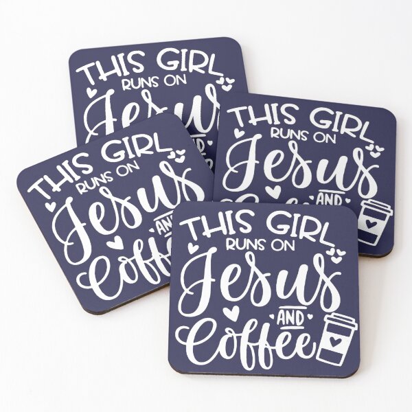 Item preview, This Girl Runs on Jesus and Coffee Hearts designed and sold by Rowena Jones.