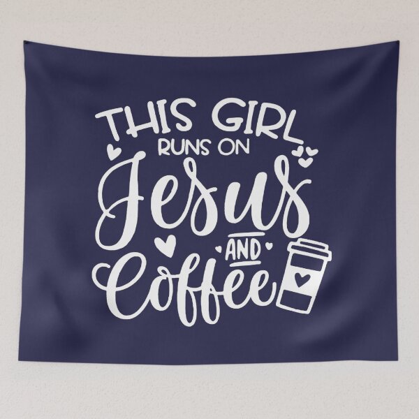 Item preview, This Girl Runs on Jesus and Coffee Hearts designed and sold by Rowena Jones.