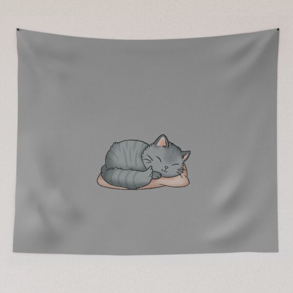 Item preview, Sleeping Fluffy Gray Tabby Cat designed and sold by Zephyr-Studio.
