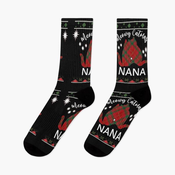 Item preview, Cute Cats Christmas Ugly T-Shirt Sweater Red Green Tartan Merry Catmas Nana on Black designed and sold by Hanlar.