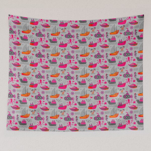 Item preview, Neon Orange Black and White Octopus Ocean designed and sold by ChristinasMess.