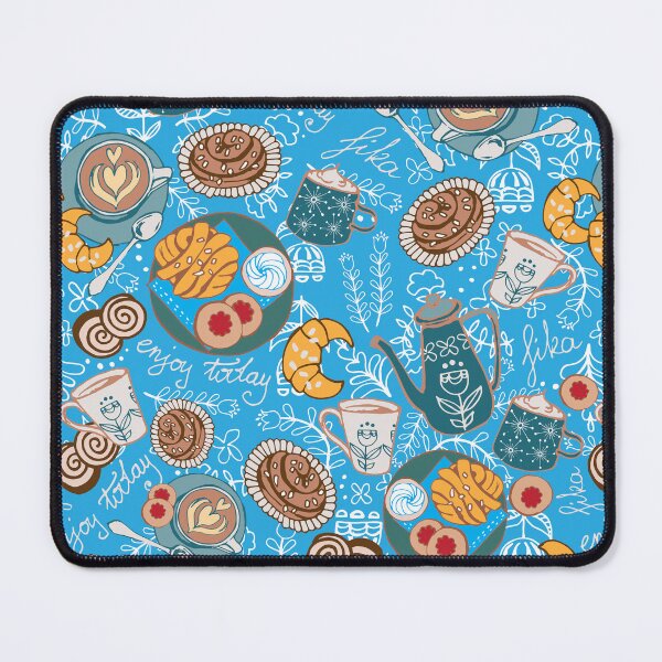 Item preview, Fika_La hora del café_Diseño retro tradicional_Azul designed and sold by ElaMilkoDESIGN.