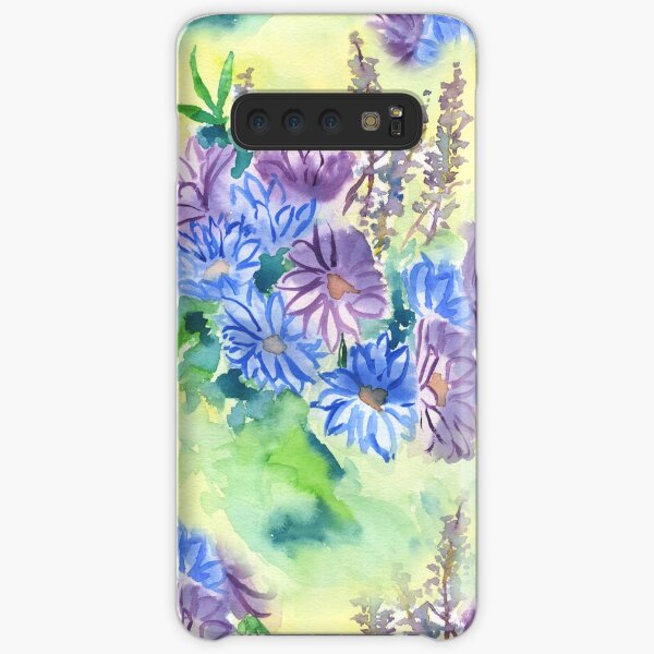 Watercolor Hand-Painted Purple Blue Daisies Daisy Flowers Samsung Galaxy Snap Case