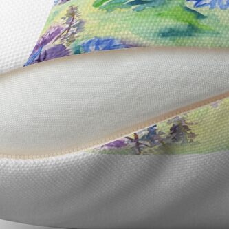 Alternate view of Watercolor Hand-Painted Purple Blue Daisies Daisy Flowers Floor Pillow