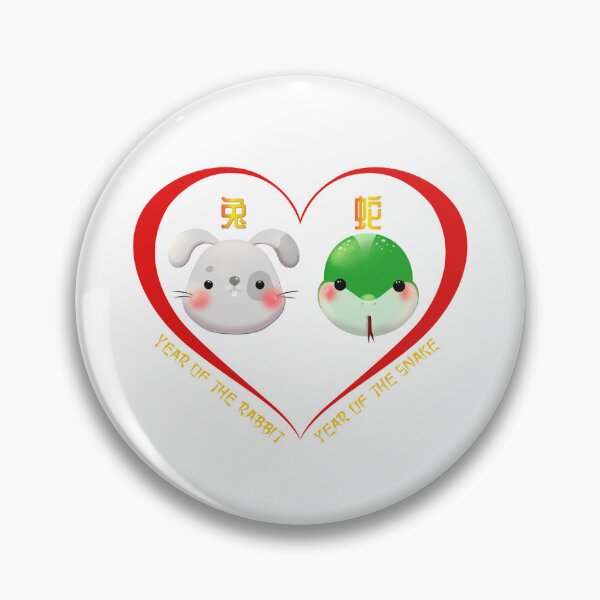 Item preview, Year Of The Rabbit And Year Of The Snake Couples Cute Chinese Zodiac Animals designed and sold by Karry-Pat.