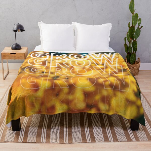 Item preview, GROW (above) - Sunny Vintage Yellow Flower Background designed and sold by AliceSLee.