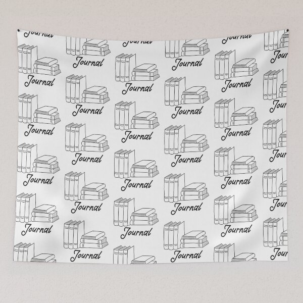 Item preview, Stack of Books with word Journal - black and white - Dark Academia designed and sold by daisydance.