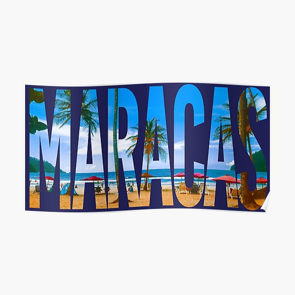 "Maracas Beach Photo Text " Poster for Sale by luciddesignstnt Redbubble