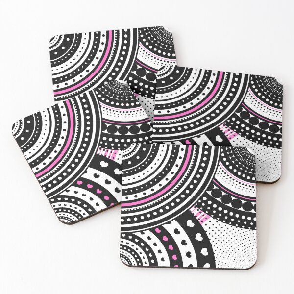 Item preview, Black White and Pink Maximalist Geometric Abstract Pattern designed and sold by humnoo.